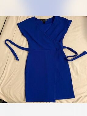 Rebel Sugar Cobalt Blue Wrap Mini Dress Sz S